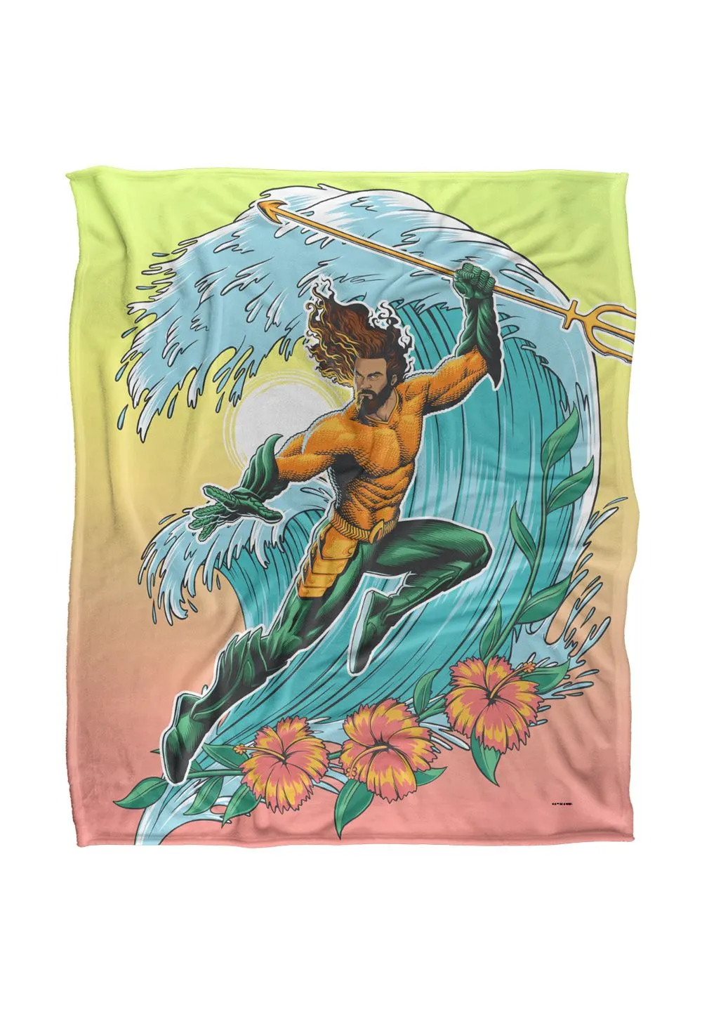 Aquaman and The Lost Kingdom Blanket, 50"x60" Waves Silky Touch Super Soft Throw Blanket in White