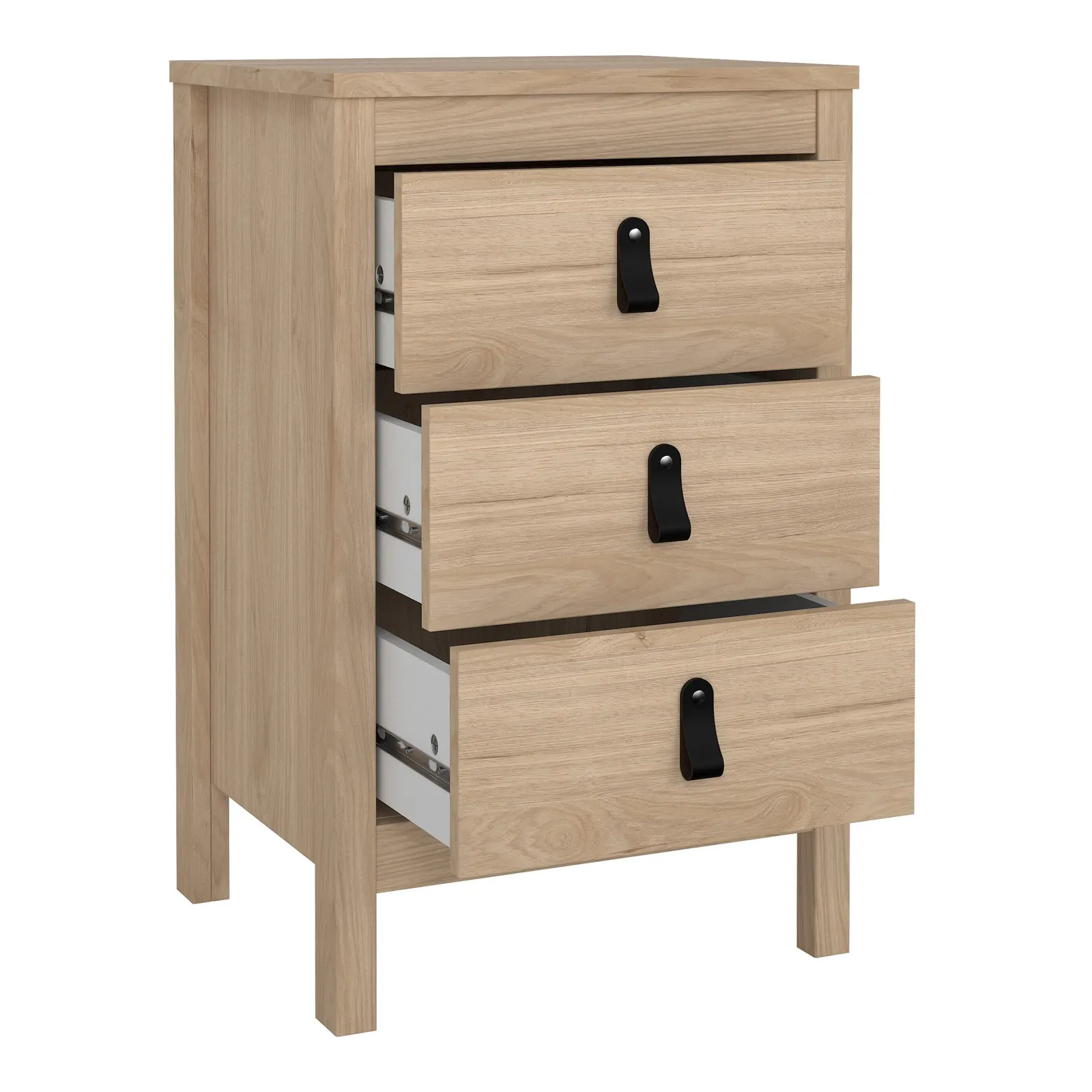 Furniture To Go Barcelona Bedside Table 3 Drawers in Jackson Hickory Oak in Light Oak 6