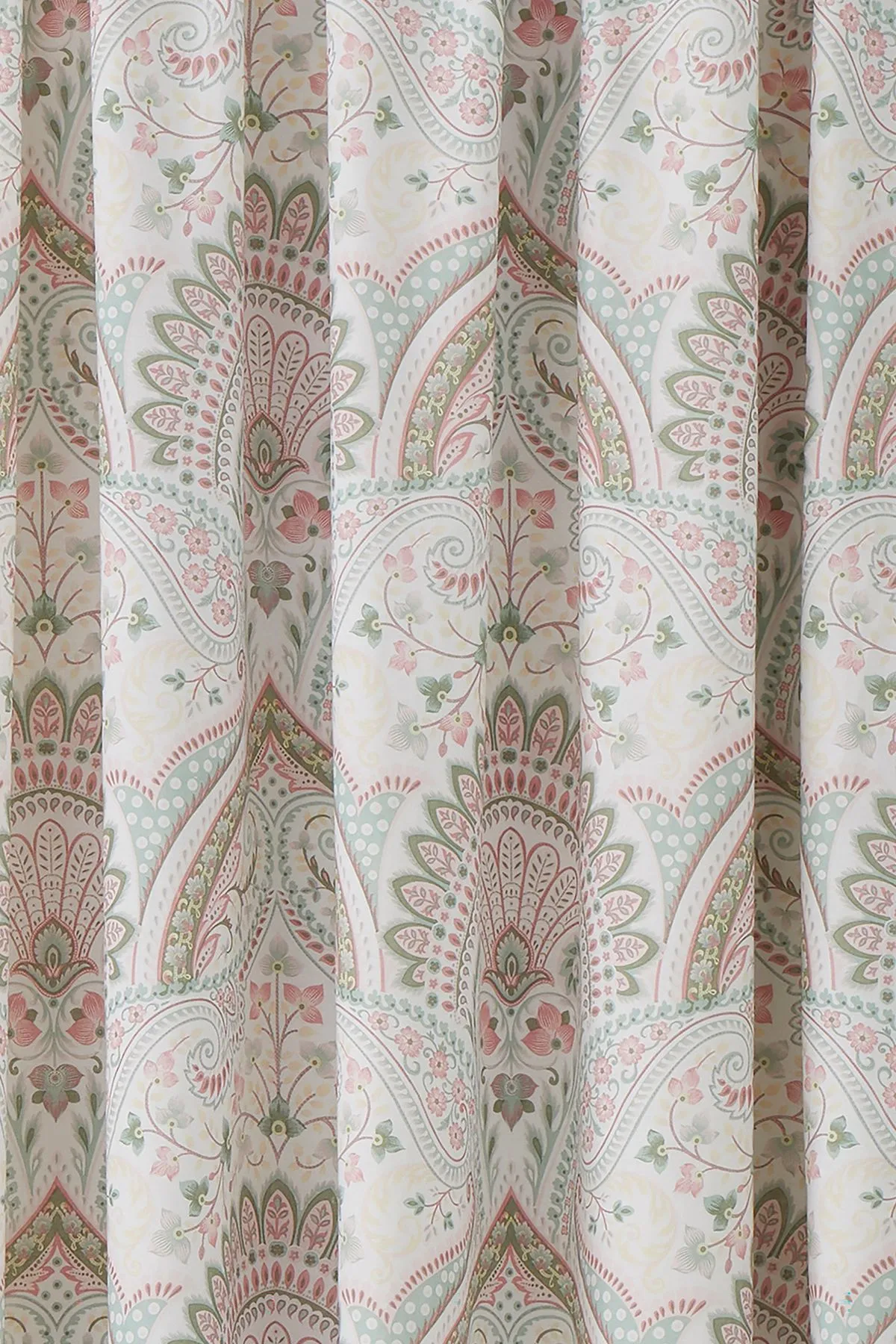 Dreams & Drapes 'Palais' Pair of Pencil Pleat Curtains With Tie-Backs in Green 3