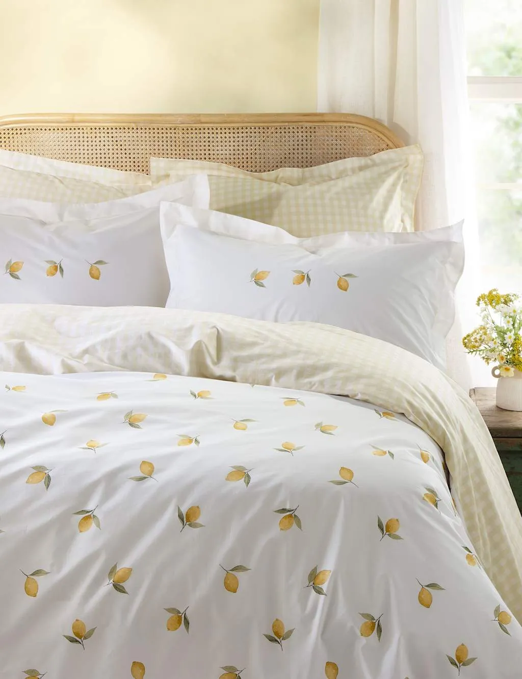 Sophie Allport Pure Cotton Lemons Bedding Set White Mix