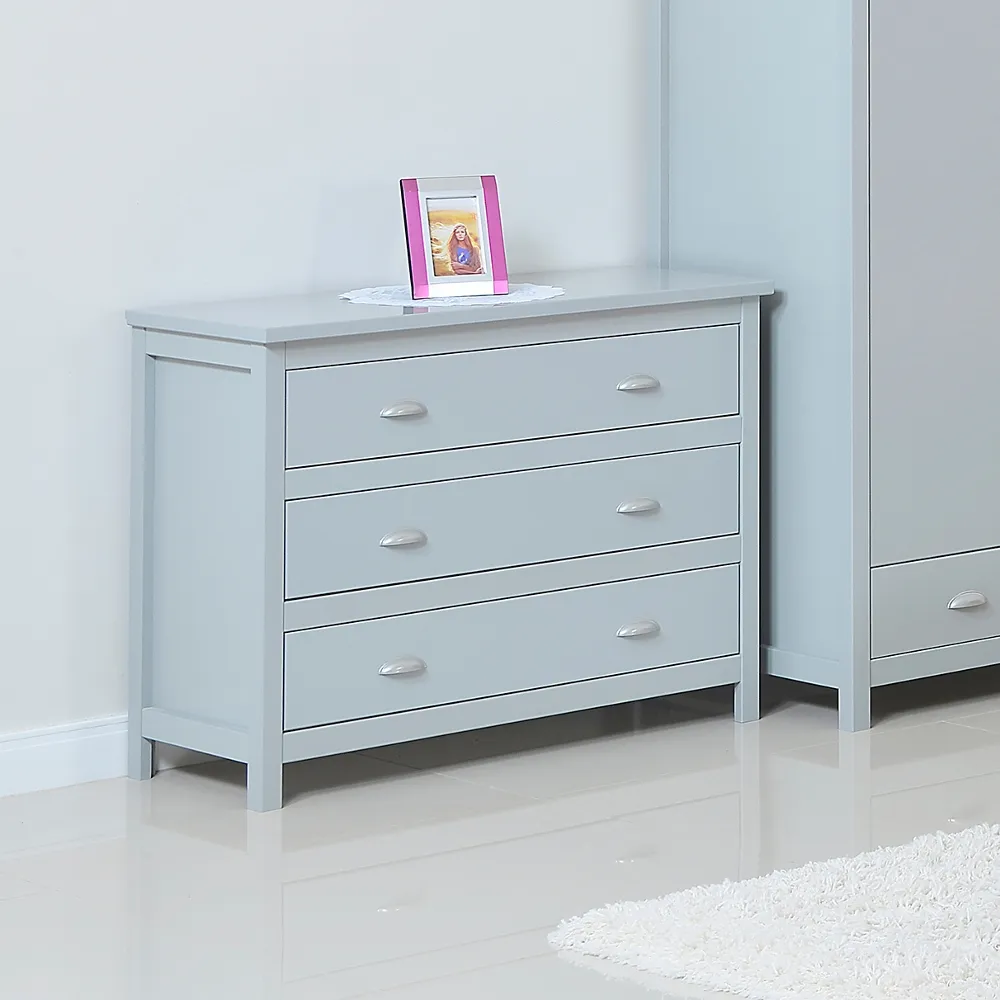 Kingston Grey Wooden 3 Drawer Chest