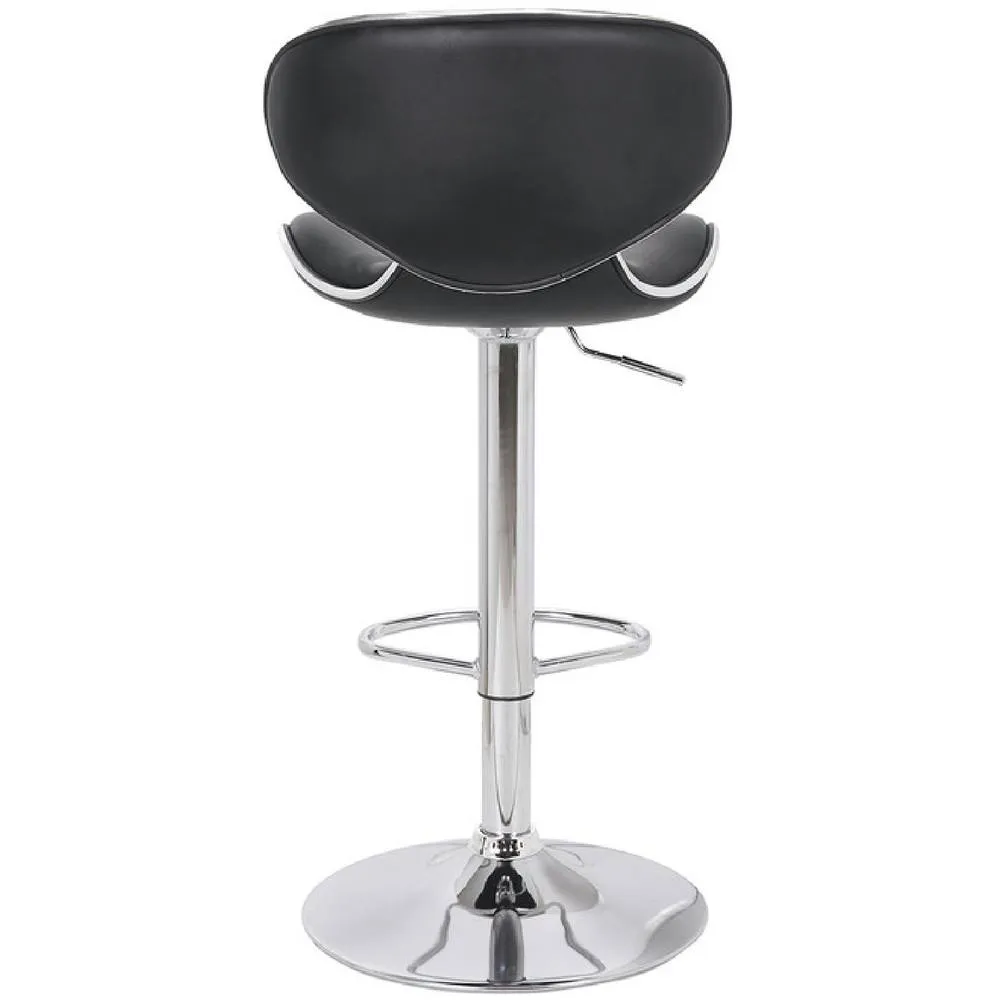 netfurniture Dove Black Kitchen Bar Stool Padded Back Height Adjustable 5