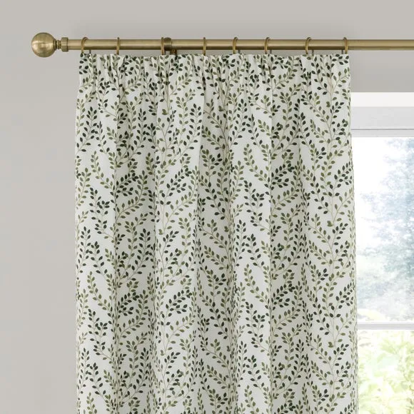 Shimla Embroidered Floral Pencil Pleat Curtains 1