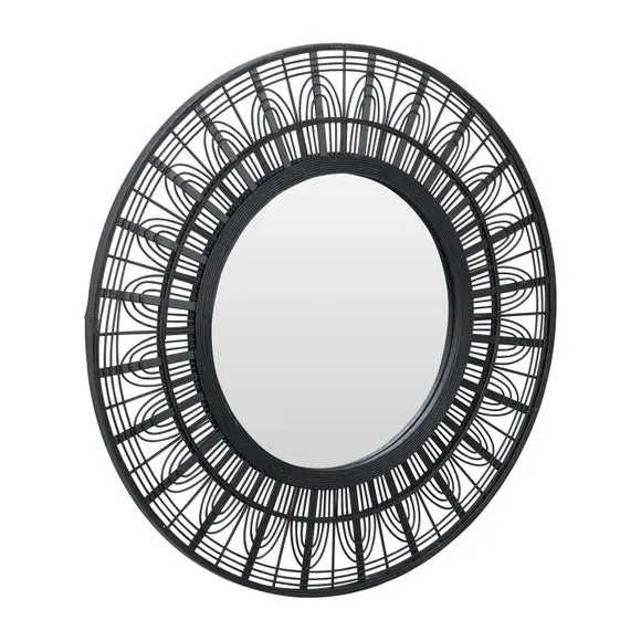 Bamboo Frame Round Wall Mirror 3