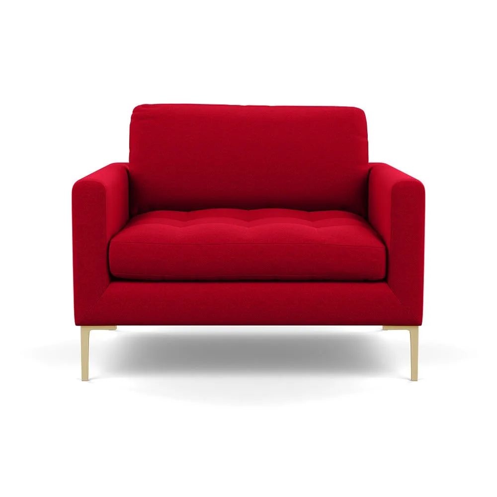 Heal's Eton Loveseat Melton Wool Red Oxide Brass Feet
