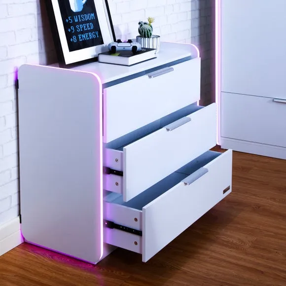 X Rocker Electra Chest of 3 Drawers with LED Lights 6