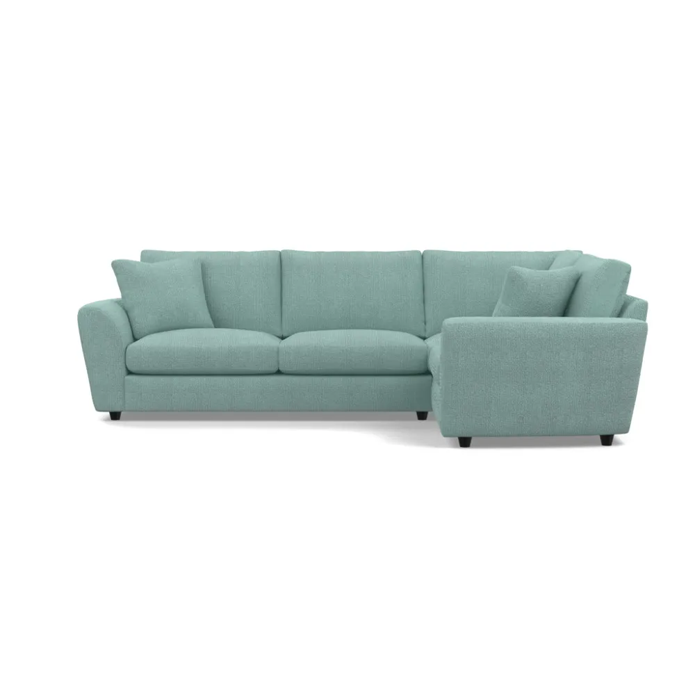 Heal's Snooze Right Hand Facing Corner Sofa Tejo Recycled Teal Black Feet