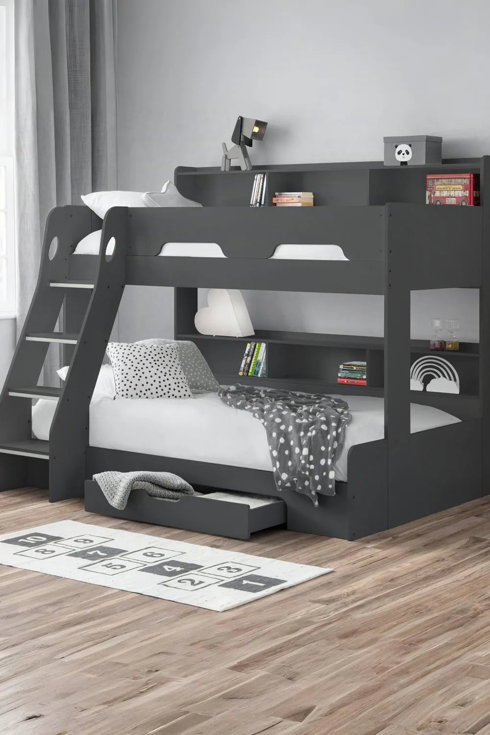 Julian Bowen Orion Triple Sleeper Bunk Bed in Dark Grey