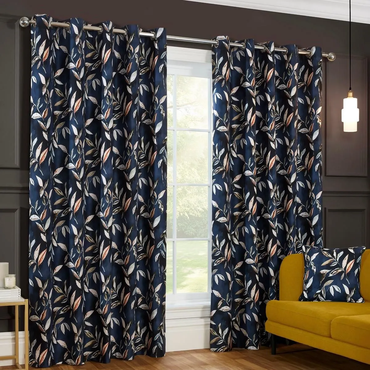 Sundour Madrid Eyelet Curtains in Navy
