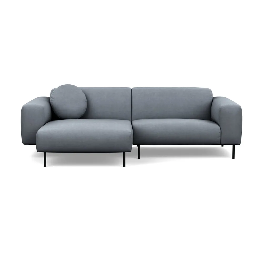 Heal's Luna Left Hand Facing Corner Chaise Sofa Siena Cotton Shale Grey Black