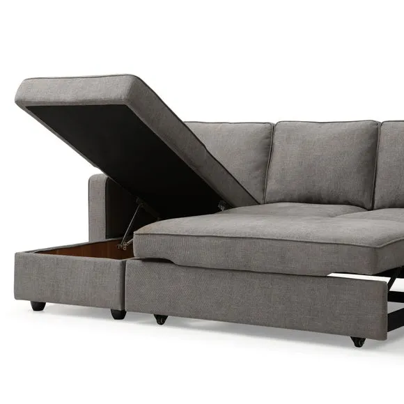 Kayden Woven Reversible Trundle Corner Double Sofa Bed 4