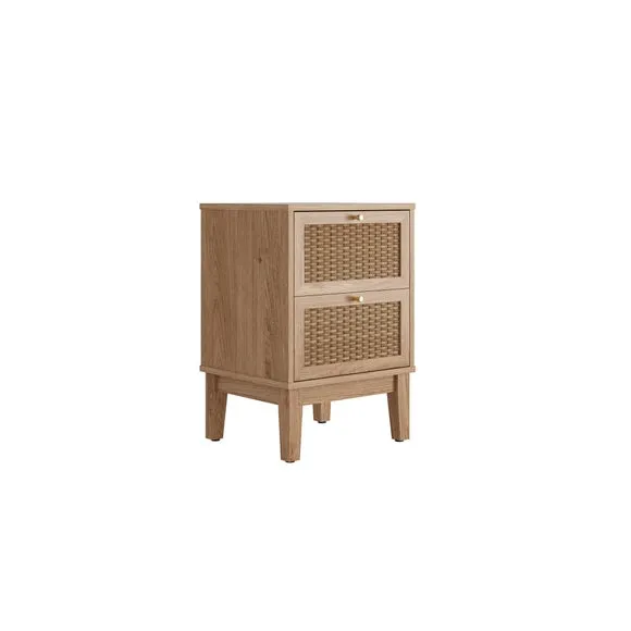 Alexander 2 Drawer Bedside Cabinet, Light Wood 3