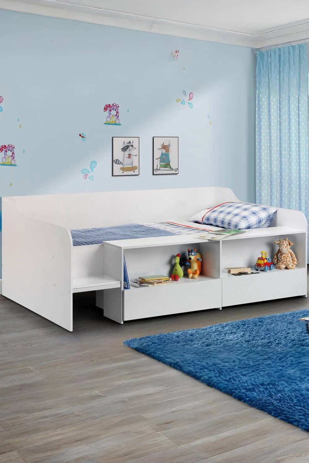 Julian Bowen Stella Single White Low Sleeper Bed with Storage 2