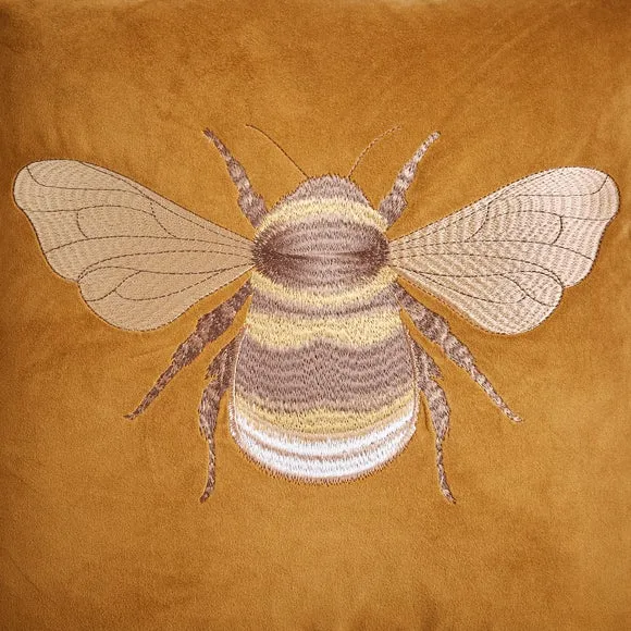 Embroidered Bee Square Cushion 2
