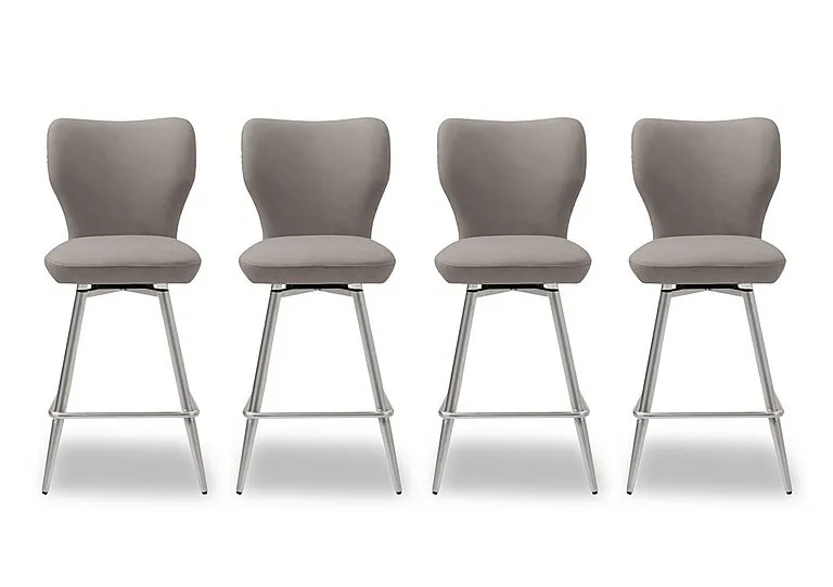 Elegante Set of 4 Bar Stools - Taupe