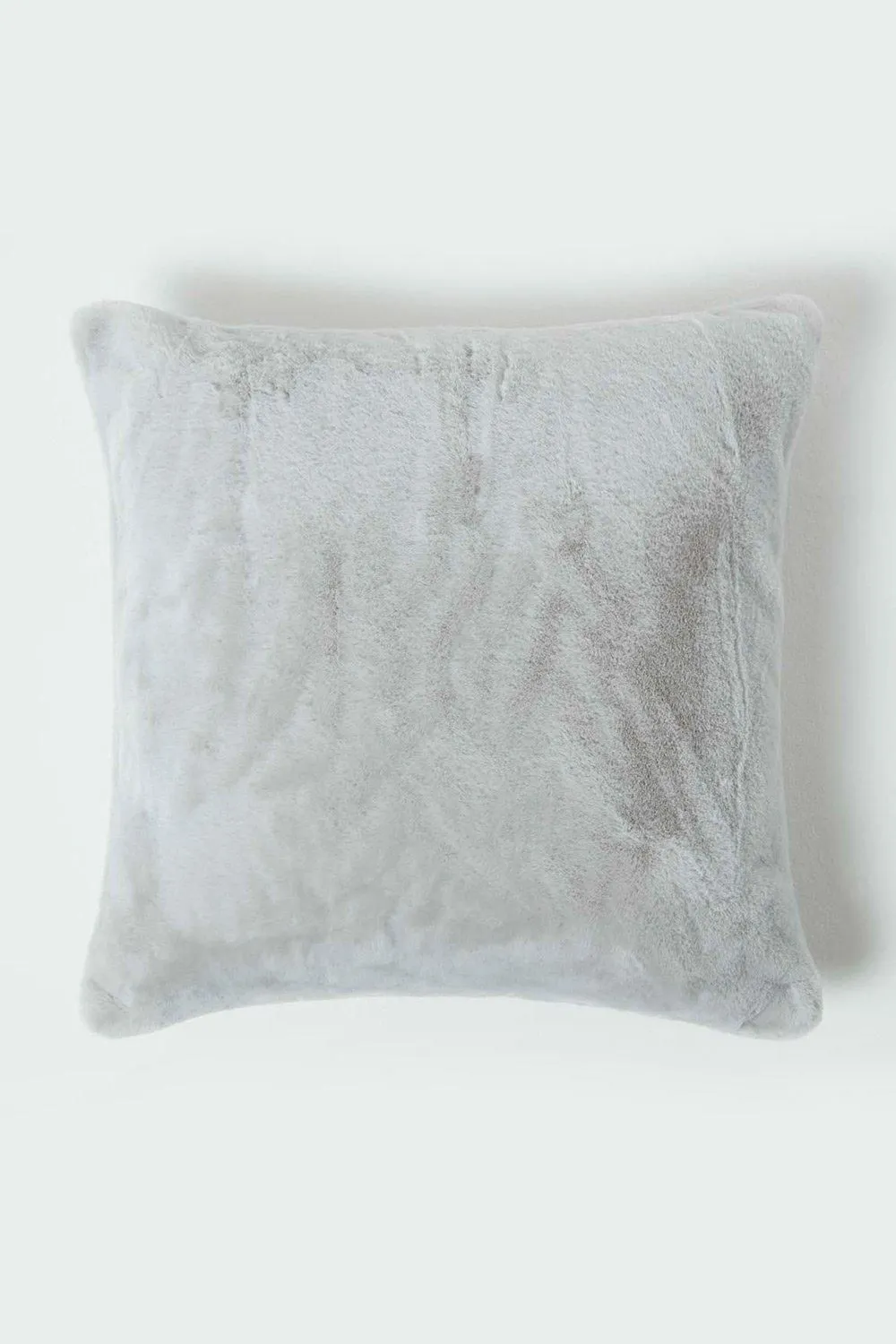 Homescapes Soft Touch Faux Fur Cushion 46 x 46 cm in Grey