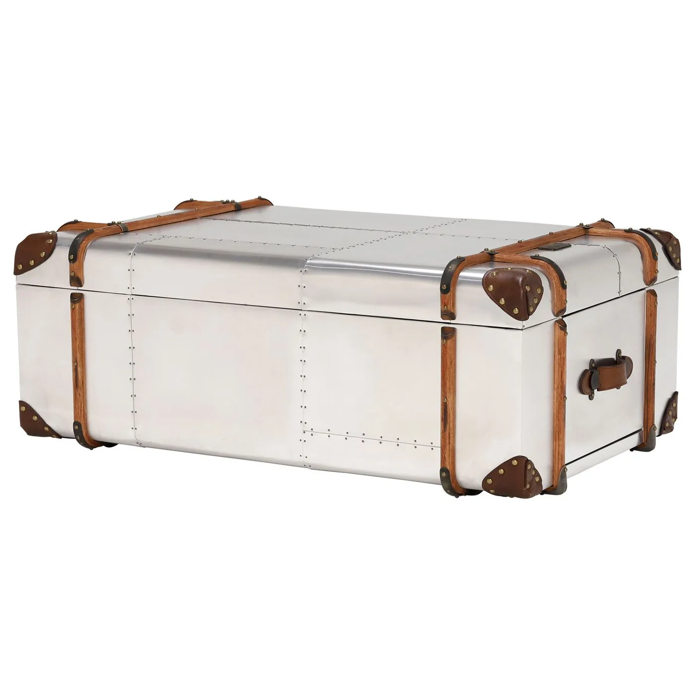 Timothy Oulton Globetrekker Extra Large Coffee Table 150X100Cm, Silver Metal | Barker & Stonehouse 6