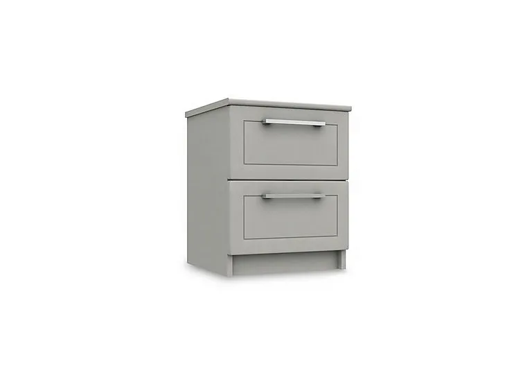 Bexley 2 Drawer Bedside Cabinet - Light Grey