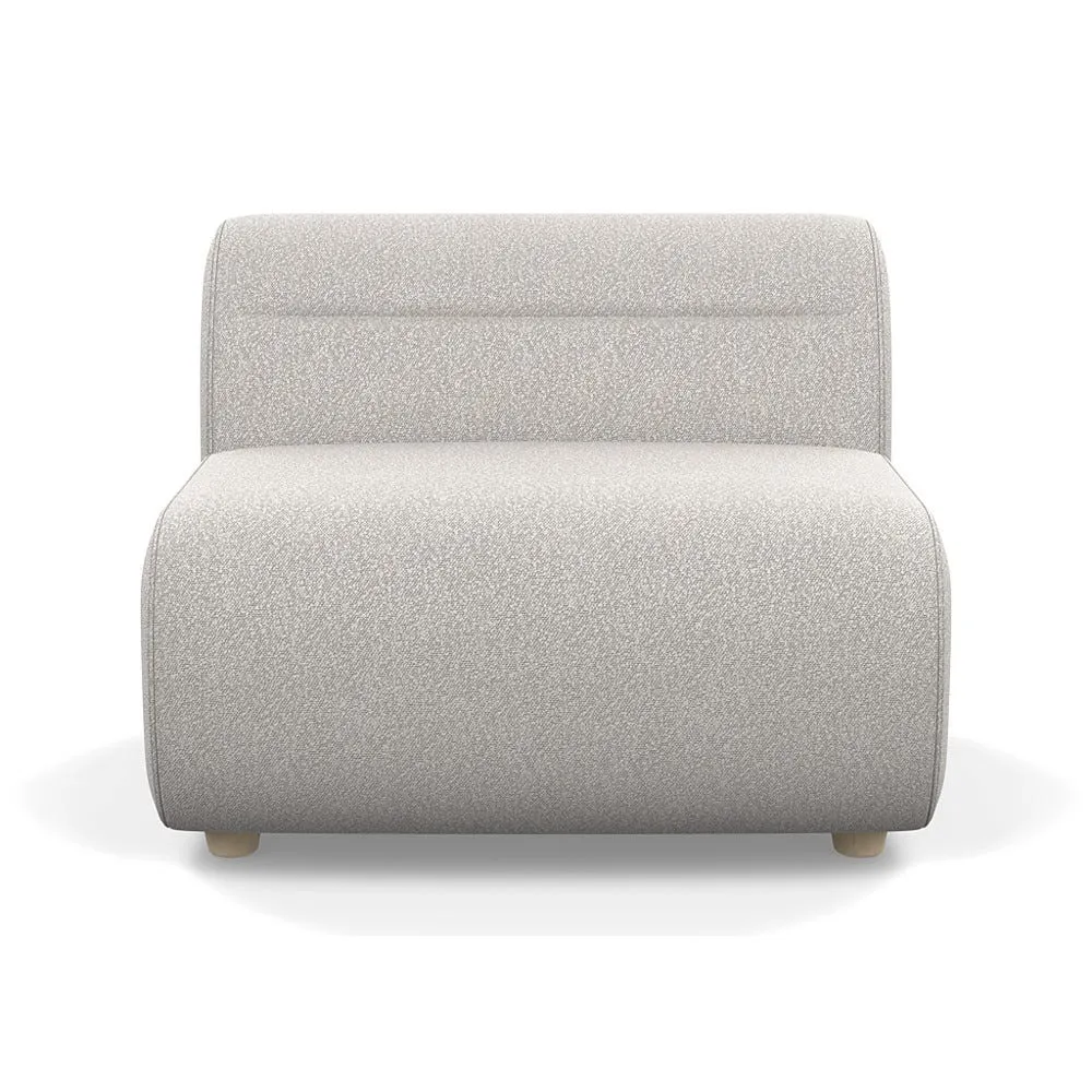 Heal's Lilli Large Single Module Chunky Boucle Ecru Natural Beech Feet 1
