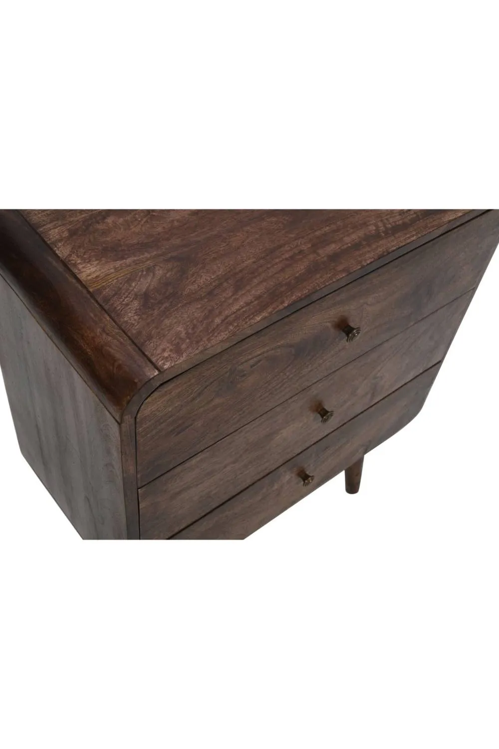 IH Design Rowledge Dark Mango Wood 3 Drawer Chest in Dark Brown 5