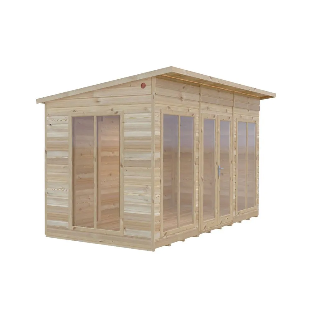 Shires Lela 12x6 Summerhouse - L185.8 x W357 x H228.4 cm in Light Brown 4
