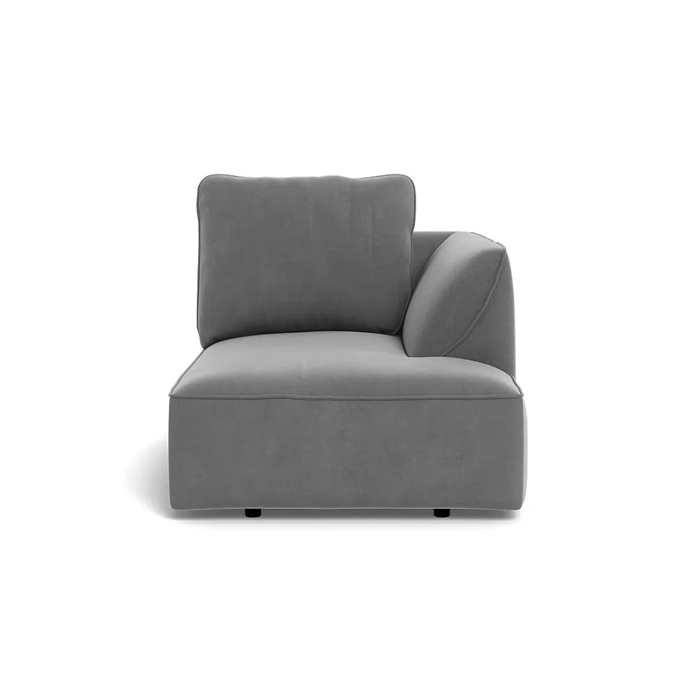 Heal's Morven Right Hand Facing Chaise Unit Smart Velvet Mercury 1
