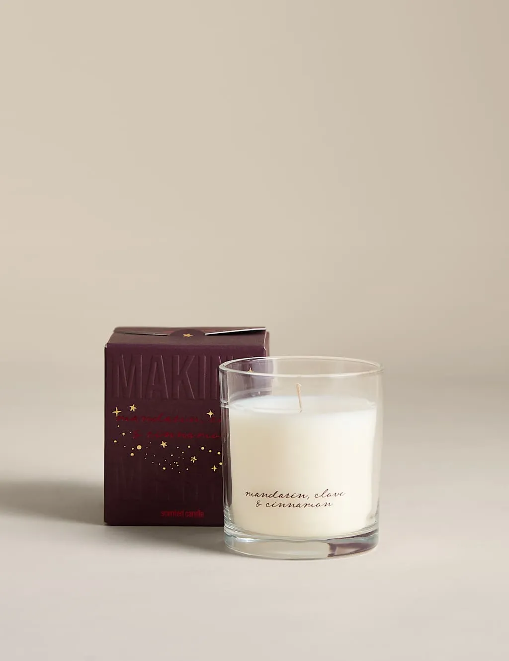 M&S Mandarin Clove & Cinnamon Boxed Candle Red Mix