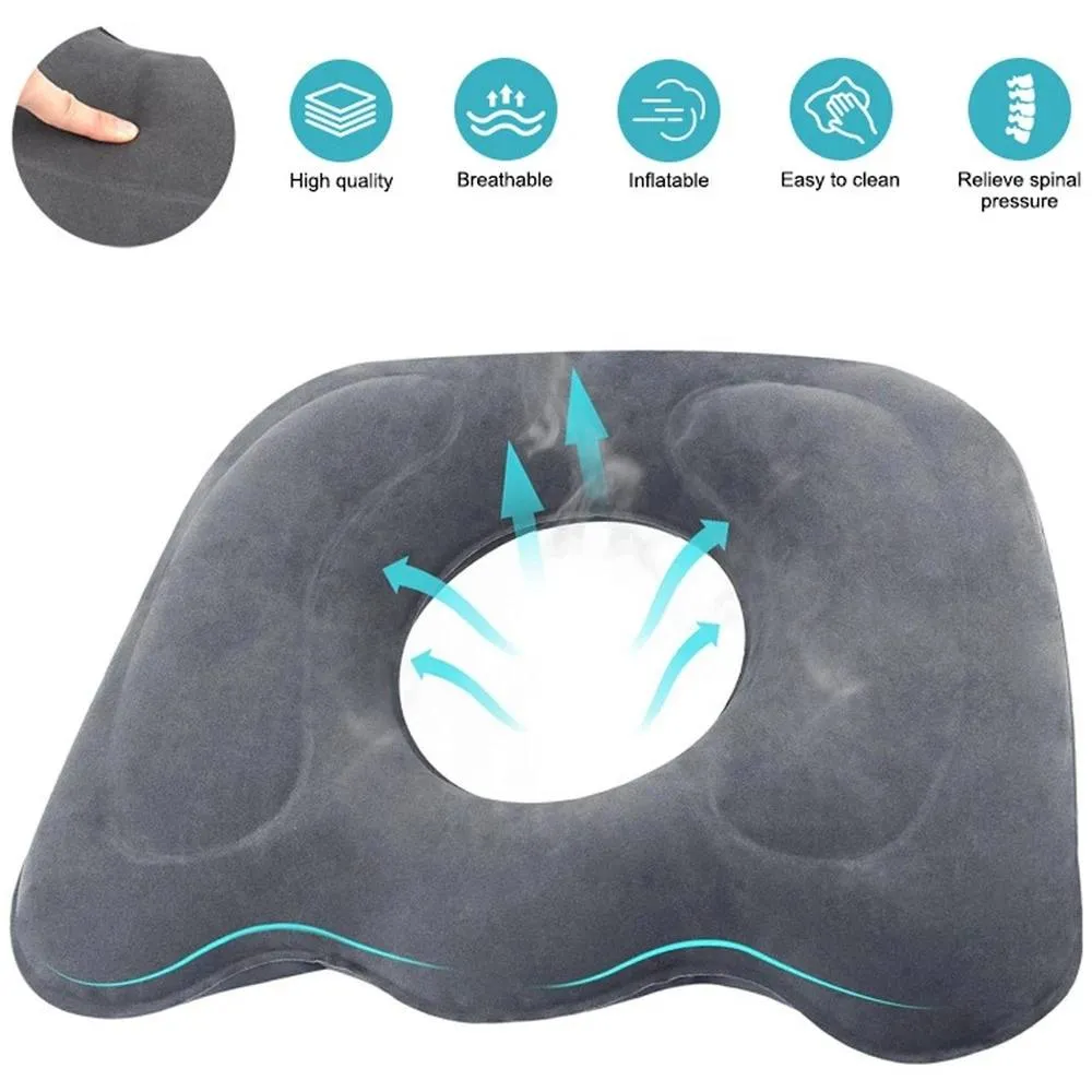 NESTLUNE Inflatable Coccyx Cushion Tailbone Sciatica in Grey