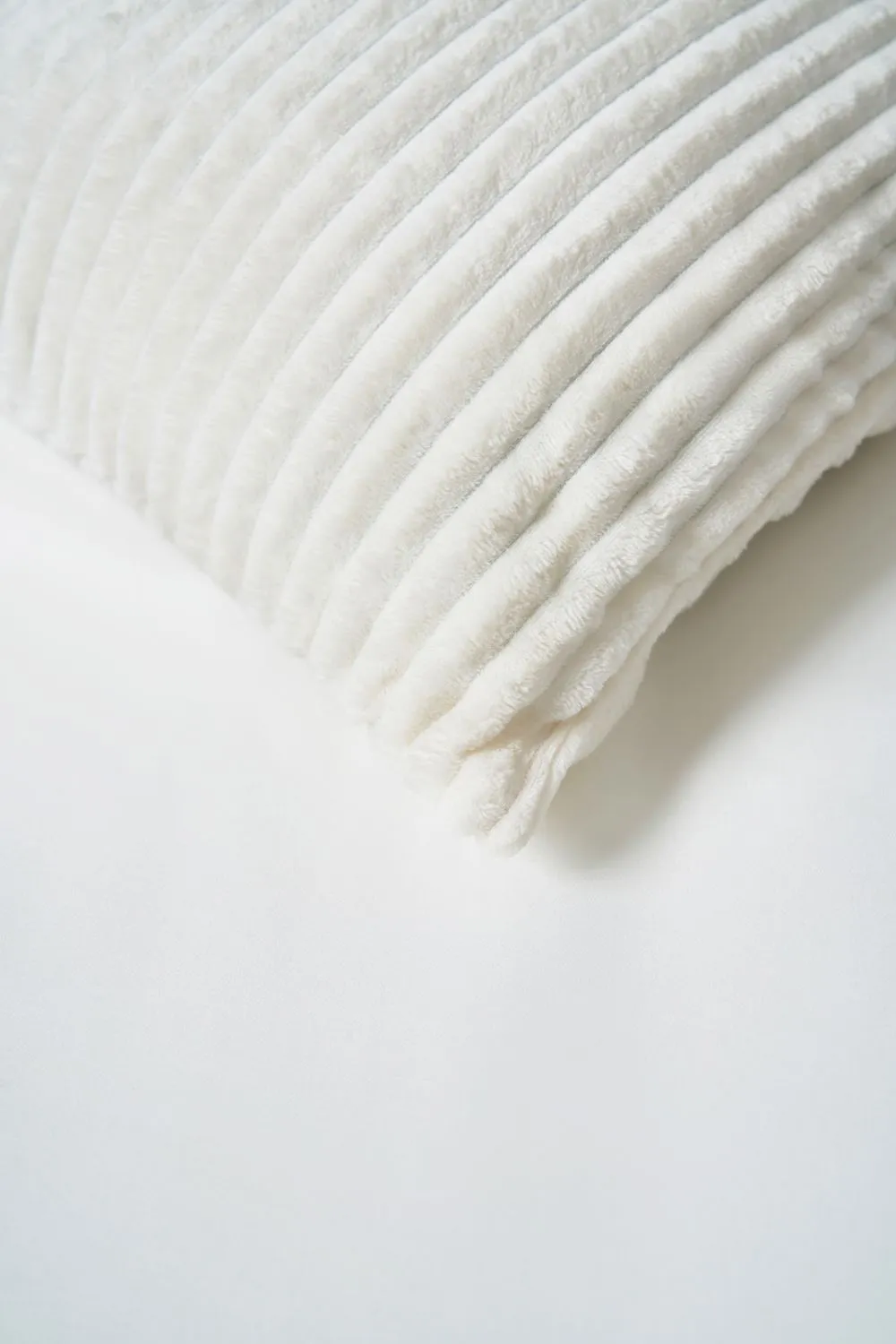 BHS Luxury Ribbon Velvet Cushion in Cream 3