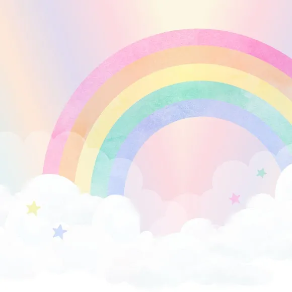 Watercolour Rainbow Wall Mural 2