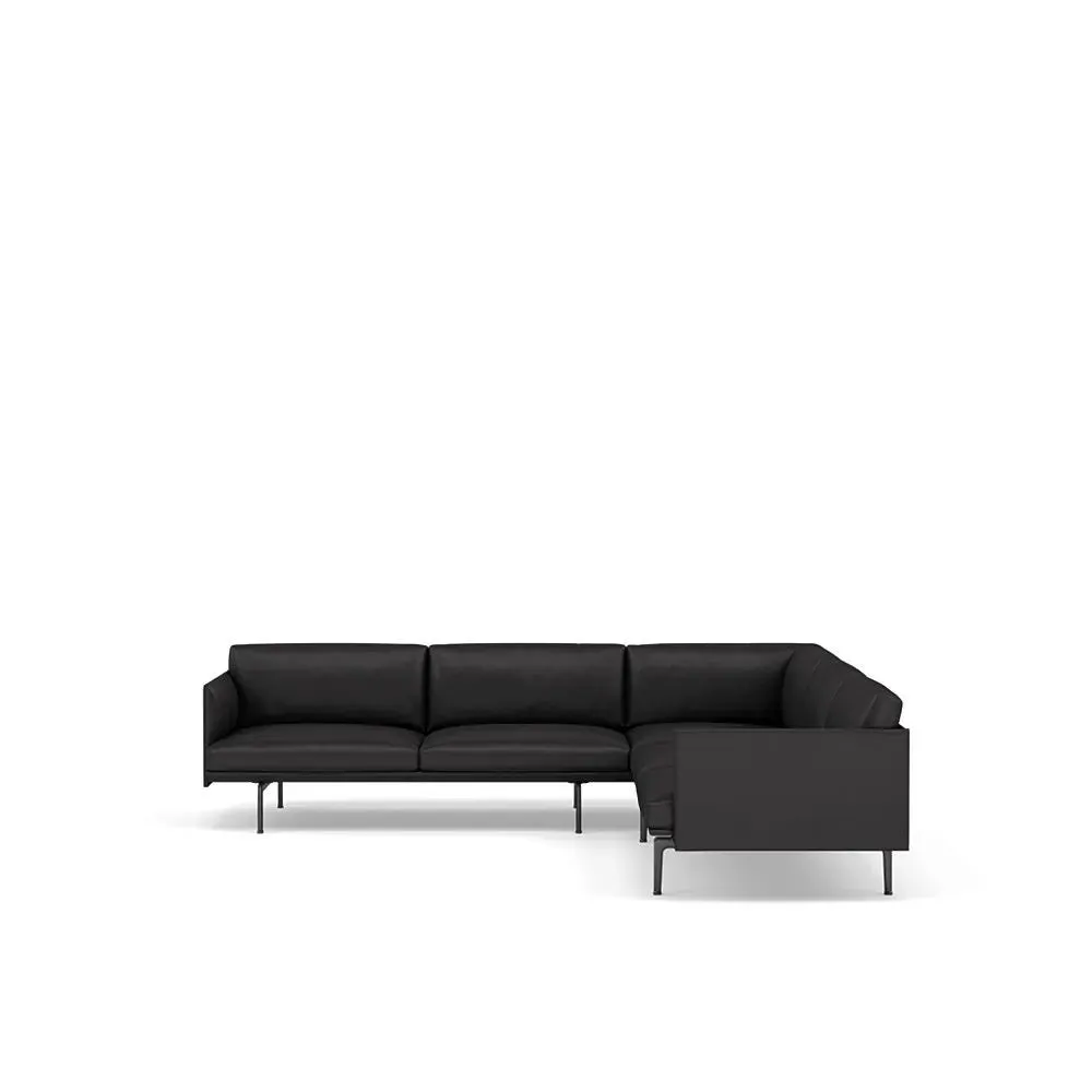 Muuto Outline Corner Sofa Refine Leather Black 1