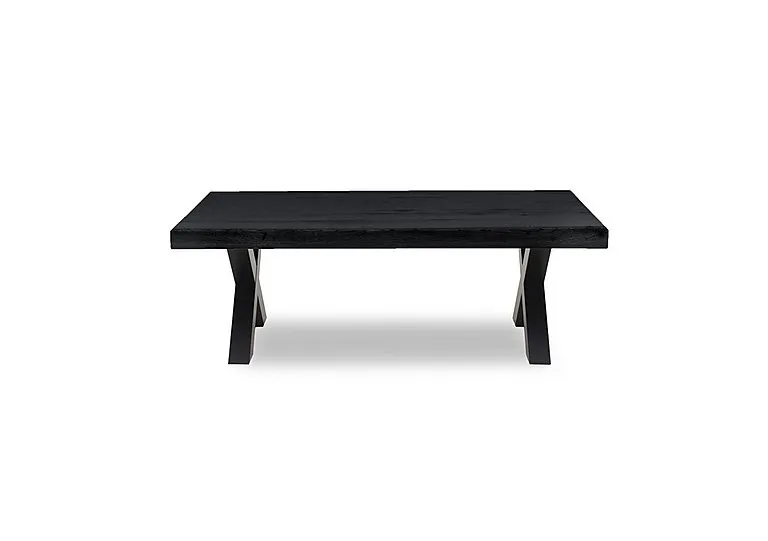 Terra Straight Edge Coffee Table with X Shaped Legs - Black - Living Room Furniture - In Time for Christmas
