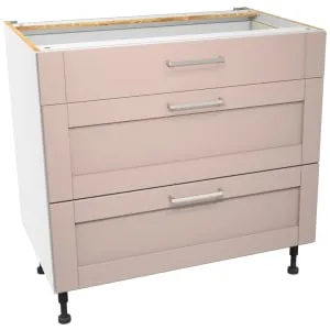 Wickes Ohio Dusky Pink Shaker Drawer Unit - 900mm