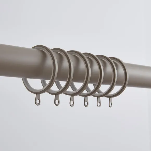 Pack of 6 Flat Lined Curtain Rings 1