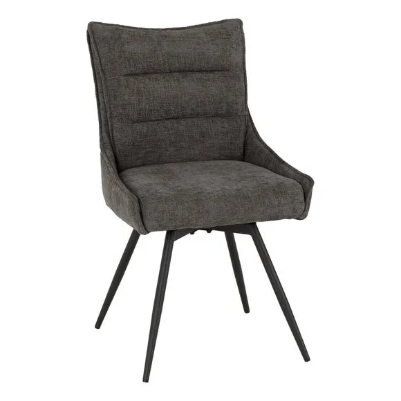 Lewis Set of 2 Swivel Dining Chairs, Fabric 4