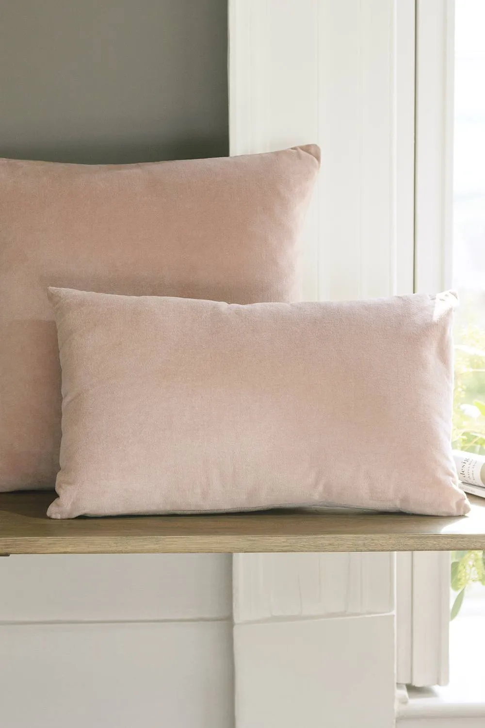 CHRISTY Luxury Filled Velvet 'Jaipur' Square Cushions in Dusty Pink 4