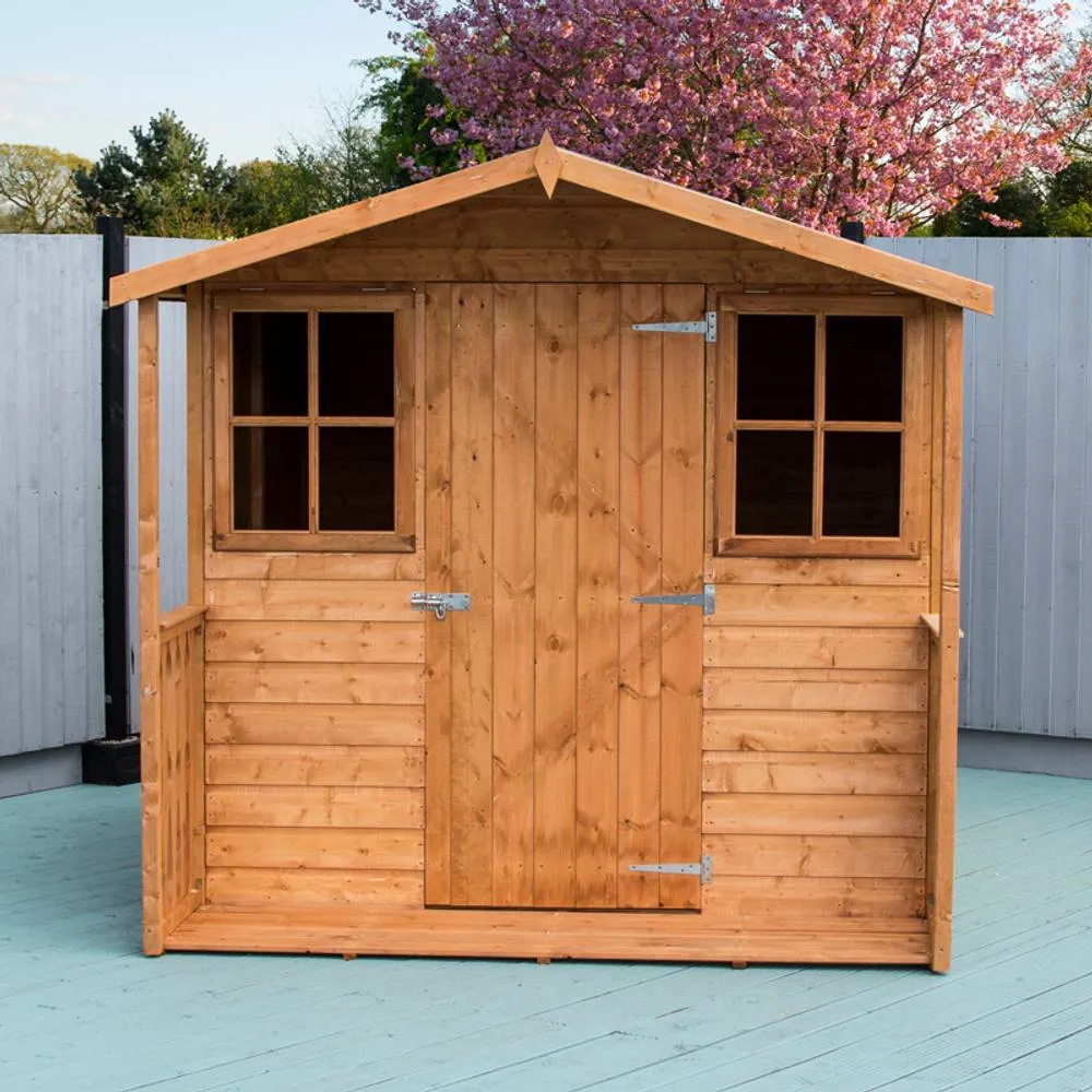 Shires Casita + Verandah Tongue & Groove Garden Shed Workshop Approx 7x9 ft in Brown 3