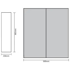 Duarti By Calypso 500mm Slimline Mirrored 2 Door Wall Hung Unit 2