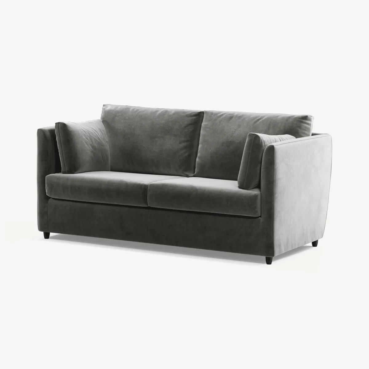 Milner Sofa Bed with Foam Mattress, Steel Grey Velvet