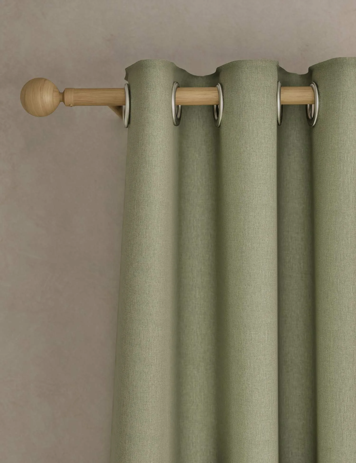 M&S Brushed Eyelet Ultra Thermal Blackout Curtains Sage