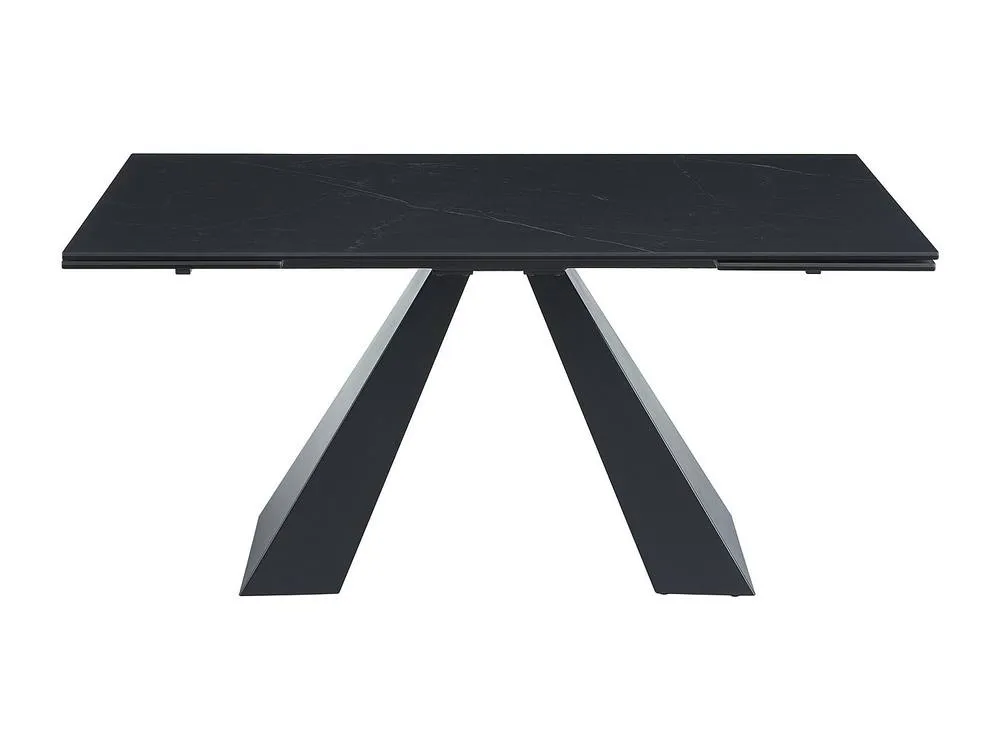 Vente-unique 6 - 10 Seater Extendable Dining Table In Tempered Glass, Ceramic and in Black