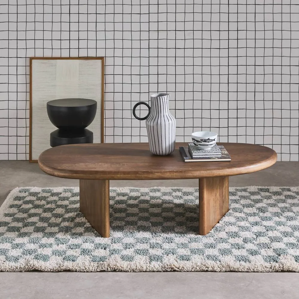 sweeek Oval coffee table mango wood in Dark Brown 5