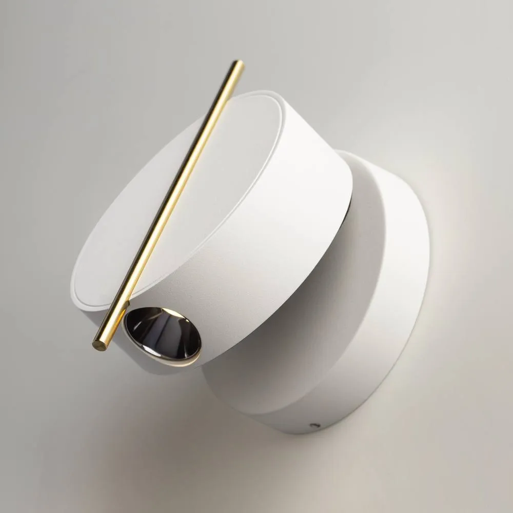 Netlighting Nuance Modern Integrated LED Wall Lamp White & Brass 3000K 200lm 2