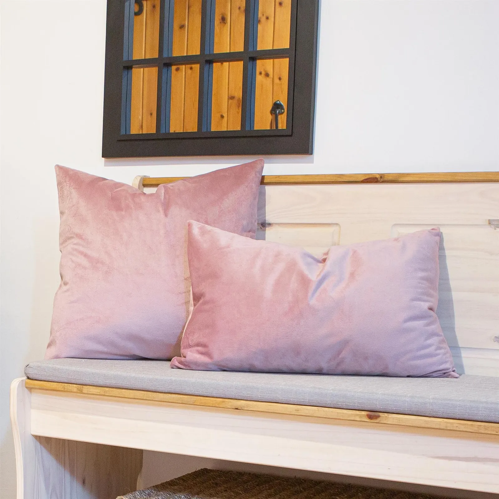 Nicola Spring Square Velvet Cushion - 55cm x 55cm - Pack of 1 in Pink 6
