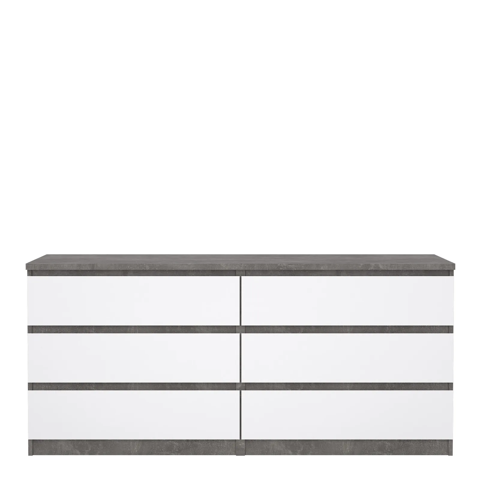 Furniture To Go Naia Wide Chest of 6 Drawers (3+3) in Grey 2