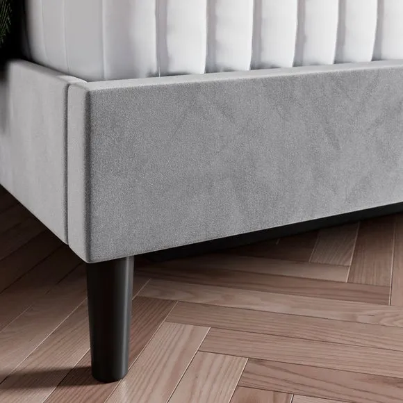 Alara Pleated Ottoman Bed Frame, Velvet 3