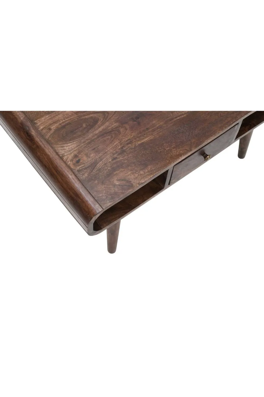 IH Design Rowledge Solid Mango Wood Coffee Table With Drawer in Brown 5
