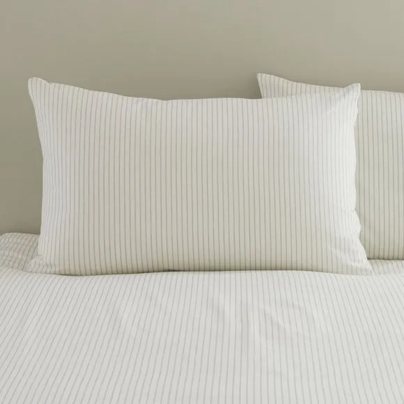 Dawson Stripe 100% Washed Cotton Duvet Cover & Pillowcase Set 6