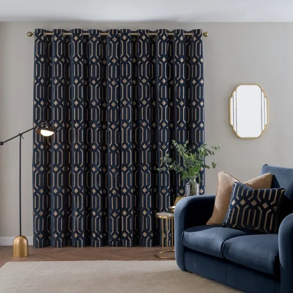 Luxe Deco Cut Velvet Eyelet Curtains 4