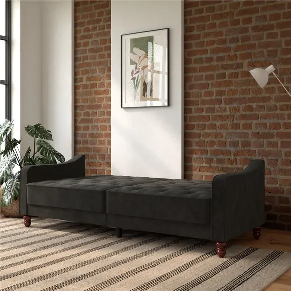 Vintage Velvet Tufted Double Futon 2